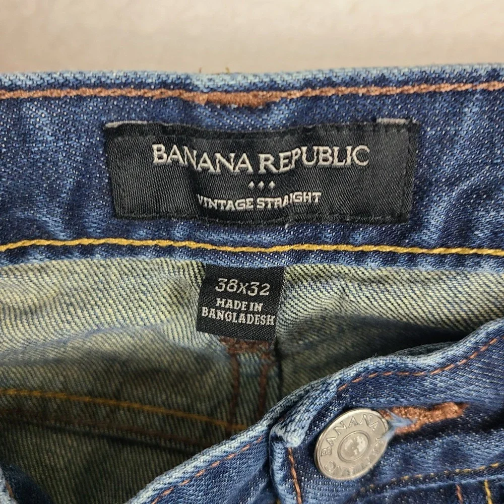Banana Republic Jeans Mens 38x32‎ Blue Vintage Straight Dark Wash Denim